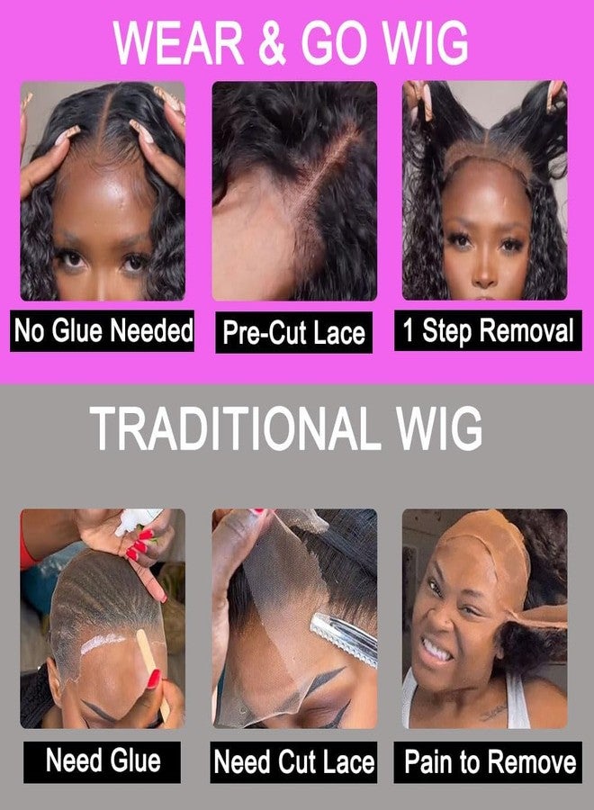 Srakuw Glueless Wigs Human Hair Pre Plucked Pre Cut 4x4 Lace Front Wigs for Black Women Wear and Go Glueless Wig for Beginners Curly Human Hair Wig (18 Inch) - Image 3
