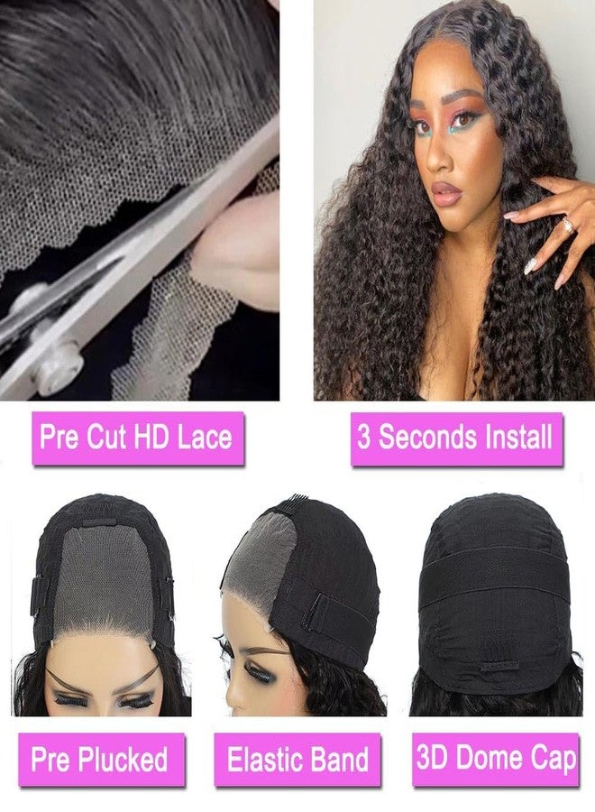 Srakuw Glueless Wigs Human Hair Pre Plucked Pre Cut 4x4 Lace Front Wigs for Black Women Wear and Go Glueless Wig for Beginners Curly Human Hair Wig (18 Inch) - Image 4