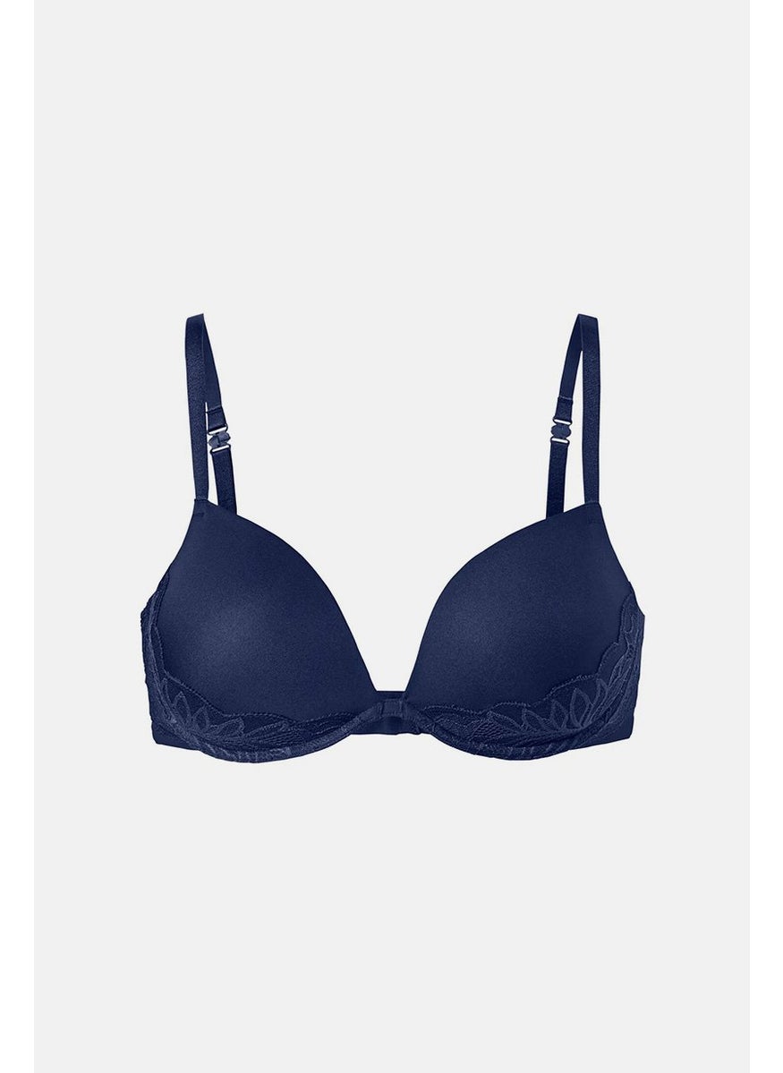 Tchibo Women Padded Underwired Push Up Bra, Navy  - Image 2