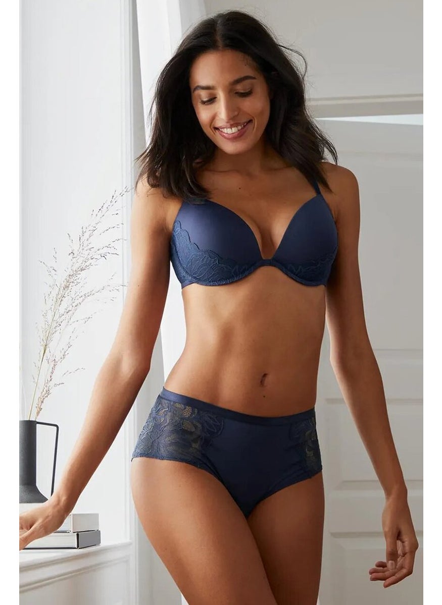 Tchibo Women Padded Underwired Push Up Bra, Navy  - Image 1