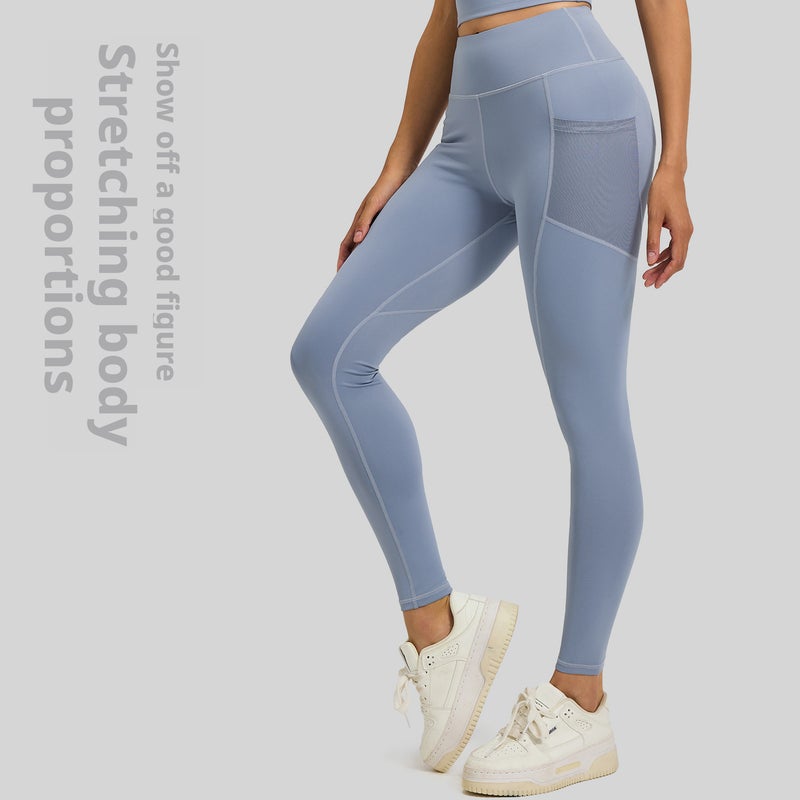 Women's Yoga Leggings High Waist Tummy Control Side Pockets Running Gym Pants - Image 2