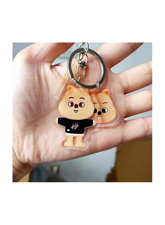 general 8 Pieces Stray Kids SKZoo Keychain Set : Cute Acrylic Cartoon Keychain with Double Sided SKZ Animal Patterns - Fans and kids backpack and mobile phone charms! - Image 5