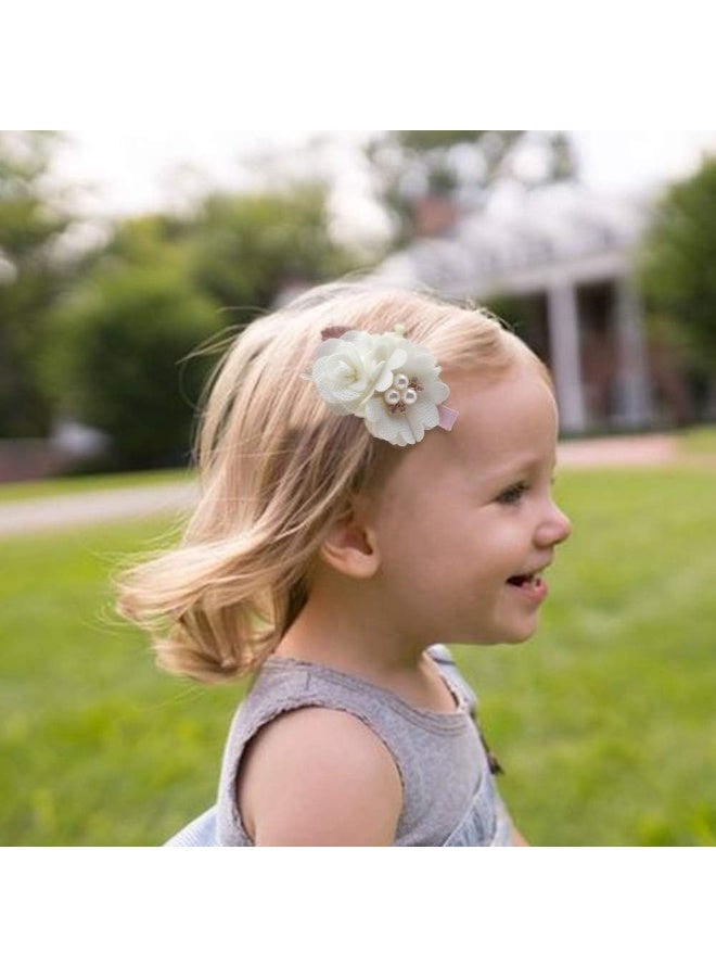 mligril Baby Girls Flower Hair Clips-3pcs Floral Hair Bows Alligator Barrettes for Infant Toddler - Image 2