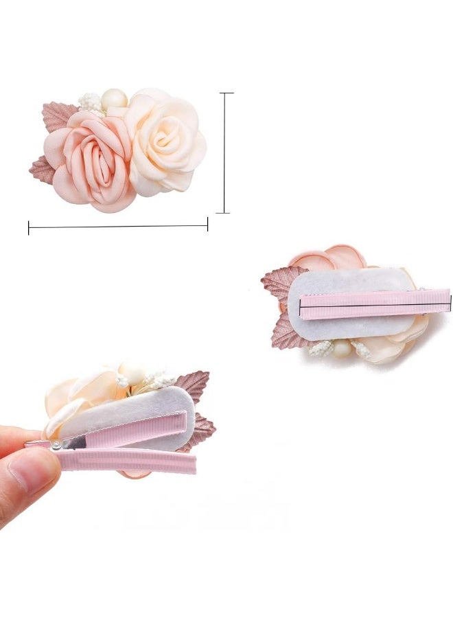mligril Baby Girls Flower Hair Clips-3pcs Floral Hair Bows Alligator Barrettes for Infant Toddler - Image 5