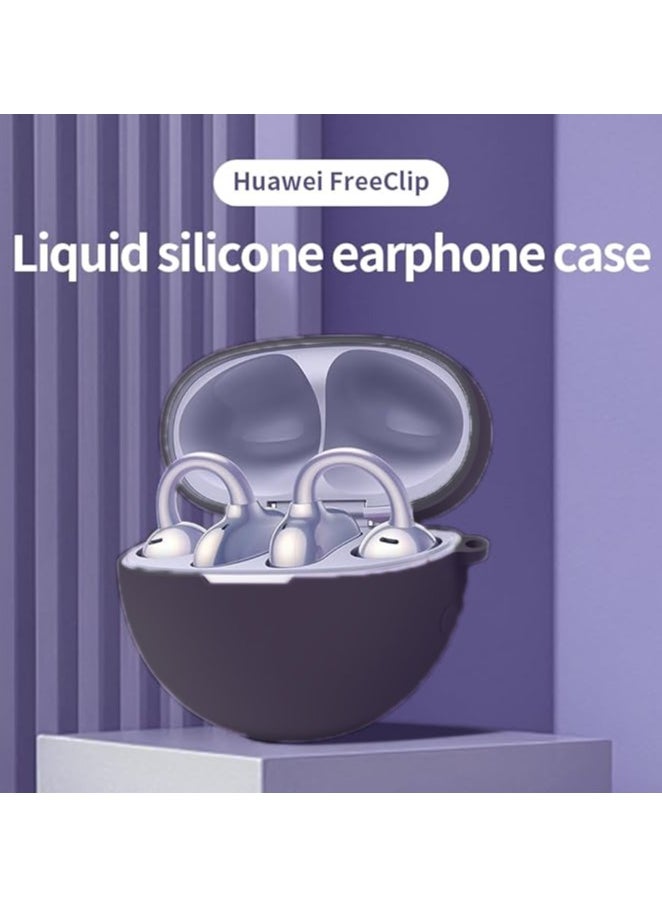 ماركة غير محددة حافظة حماية من السيليكون لهاتف HUAWEI FreeClip مع غطاء سلسلة المفاتيح (أسود)  - Image 2