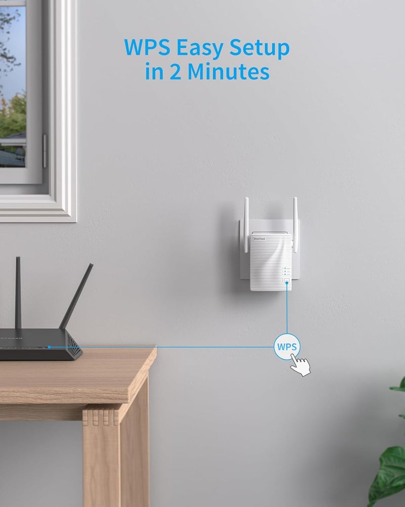 BrosTrend AC1200 WiFi Booster Range Extender, WPS Easy Setup WiFi Extender, 1200Mbps Wireless Signal Repeater, 1 Ethernet Port, Access Point, Wi-Fi Bridge, Dual Band of 5GHz & 2.4GHz - Image 5
