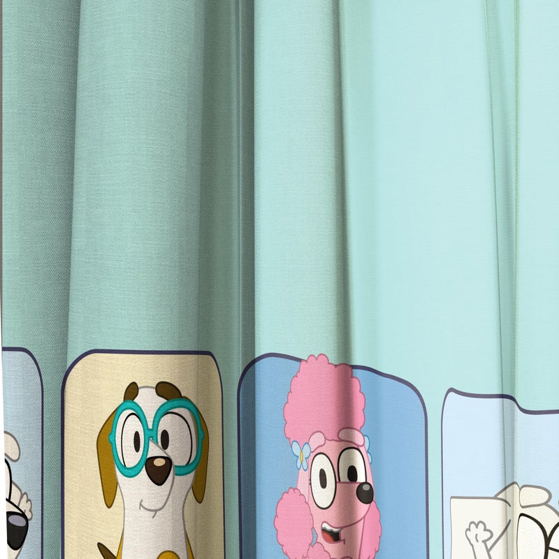 Sunny Side Up Window Curtains for Kids Bedroom 4-Piece Drape Set with 2 Tiebacks, Teal - Bluey, 42" W x 84" L (Pack of 2) - Image 3