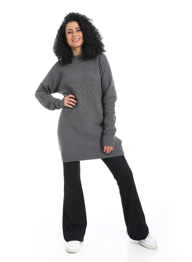 سيزار بلوفر صوف حريمي سادة طويل مزود بتصميمات متعددة - Image 2