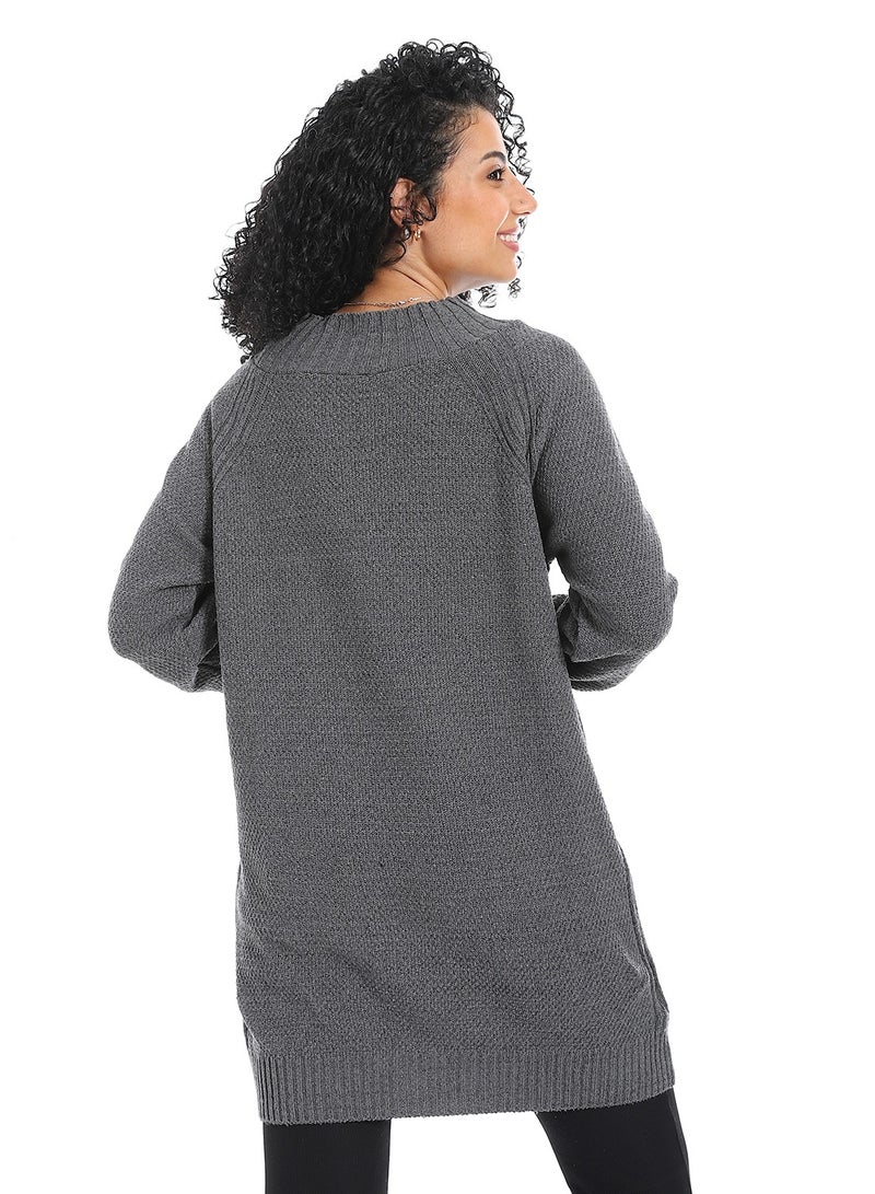 سيزار بلوفر صوف حريمي سادة طويل مزود بتصميمات متعددة - Image 5