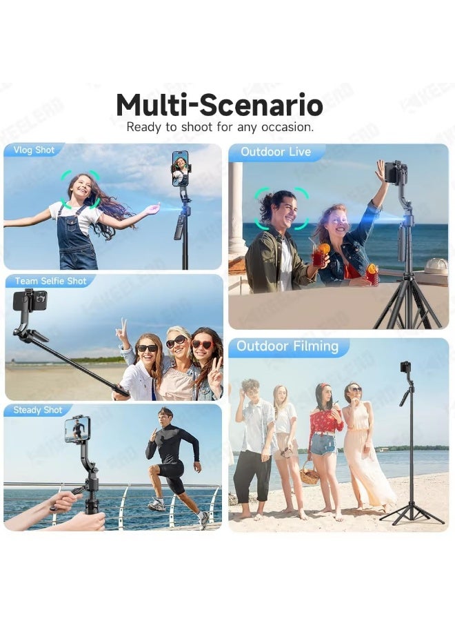 ACLIX C17 AI Face Tracking Gimbal Phone Portable Selfie Stick 360°rotation Bracket Anti-Shake Wireless Bluetooth Live TripodAi Follow-Up Anti-Shake Gimbal Quadruped Fully Automatic Photo Artifact Black - Image 3