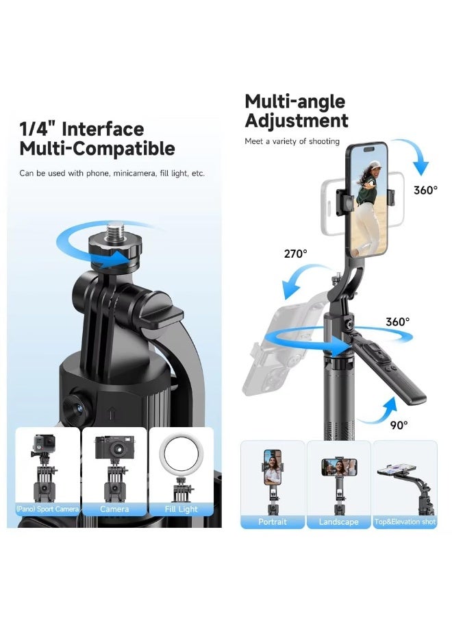 ACLIX C17 AI Face Tracking Gimbal Phone Portable Selfie Stick 360°rotation Bracket Anti-Shake Wireless Bluetooth Live TripodAi Follow-Up Anti-Shake Gimbal Quadruped Fully Automatic Photo Artifact Black - Image 2