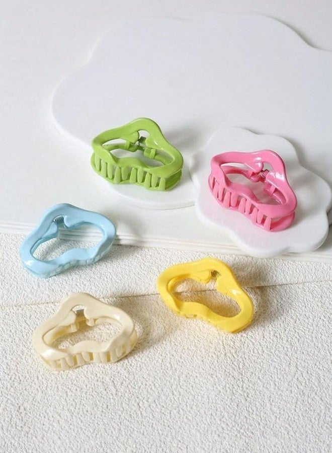 KLIVE مشابك شعر كورية ملونة على شكل سحابة من KLIVE - دبابيس شعر عصرية غير قابلة للانزلاق للنساء، إكسسوار عالي الجودة ونابض بالحياة، إكسسوار شعر أنيق لجميع تسريحات الشعر (متعدد الألوان) (4 قطع) - Image 2