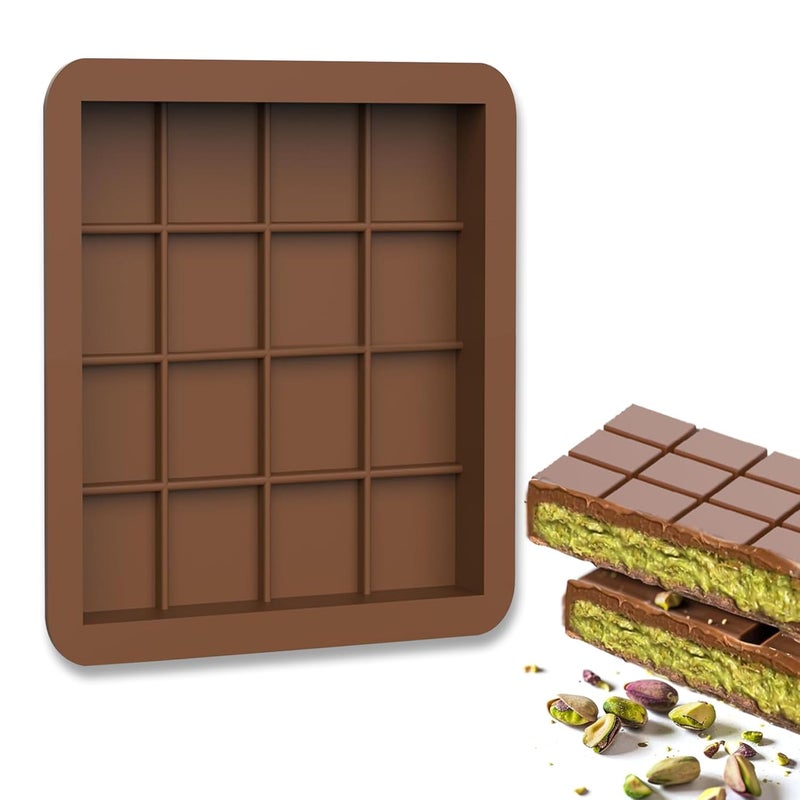 MoldBerry Silicone Chocolate Mould Deep Chocolate Bar Mold for Dubai Chocolate Bar Pistachio Kunafa Chocolate Mold Pack 1 - Image 1