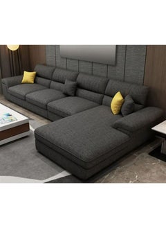 Al Home 5 Seater L-Shape Sofa - Linen - Grey - 85x200x300x85 Cm  - Image 1