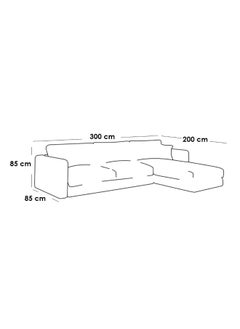 Al Home 5 Seater L-Shape Sofa - Linen - Grey - 85x200x300x85 Cm  - Image 2