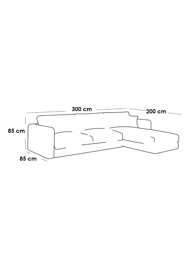 Al Home - 5 Seater L-Shape Sofa - Linen - Grey - 85x200x300x85 Cm - Image 1