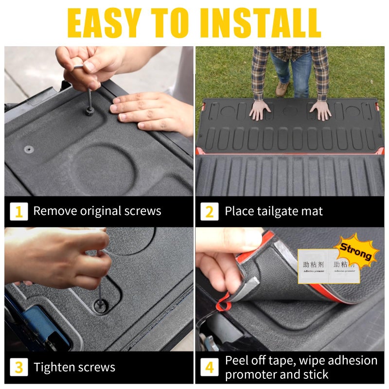 Maxzina Truck Bed Mat Compatible with 2022-2025 2026 Ford Maverick Bed Liner Protector Tailgate Protector Cargo Mat TPE Cargo Linder for 2024 Maverick Accessories (Truck Bed Mat+Tailgate Mat) - Image 5