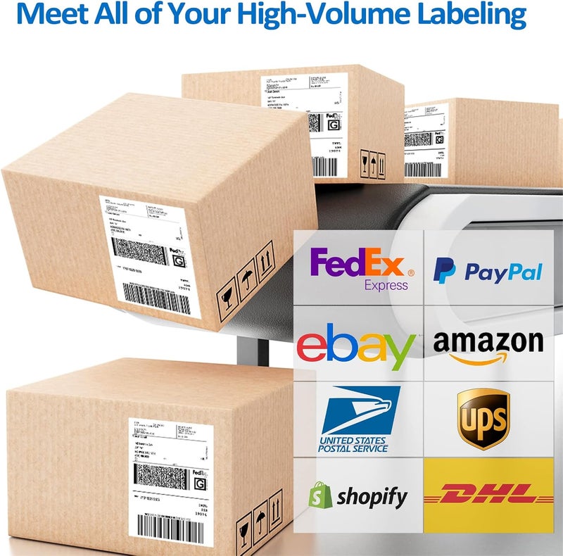 لايبل كينجدوم ورق طباعة حراري 4×6 فان فولد 500 للبريد، متوافق مع طابعات زيبرا مونبين بولونو زينج الحرارية، لاصق للعنوان، 100 مم × 150 مم - Image 5