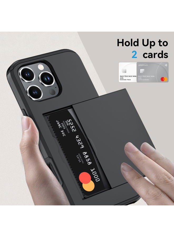 Qinmay Compatible with iPhone 16 Pro Max Case Wallet,Built-in Card Holder, Heavy Duty Protective Dual Layer Shockproof Hidden Card Slot Slim Wallet Phone Cover for iPhone 16 Pro Max ，Black - Image 3