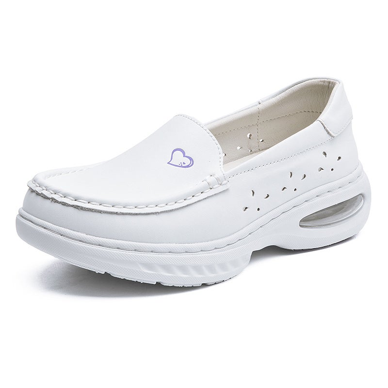 White Leather Nurse Shoes with EVA Sole - Image 5