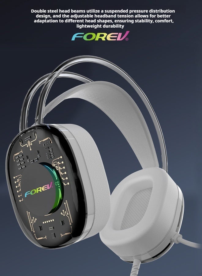 Forev Fully Transparent Illuminated Wired 7.1 Channel Gaming Headset with Microphone for PC - High-Quality Sound and Clear Communication - Image 4