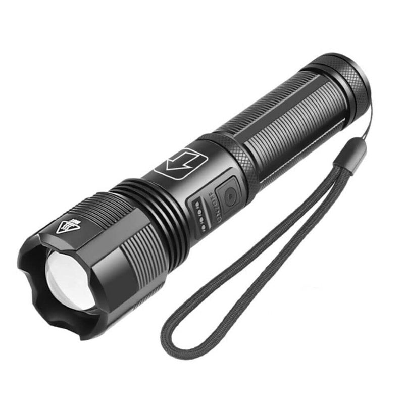 Furret Multifunctional Torch Light Super Bright Zoom LED Flashlight High Lumens USB Rechargeable Tactical Flashlight