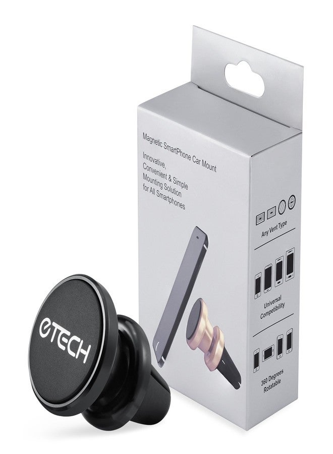 ETECH Magnetic Phone Car Mount Holder, eTECH Magnetic Mount Universal Air Vent for iPhone X / 8 Plus / 7 / 6S / 5S, Galaxy S5 / S6 / S7 / S8 / S9, Google Pixel, LG, & Other Smartphones (2Pack Black) - Image 3