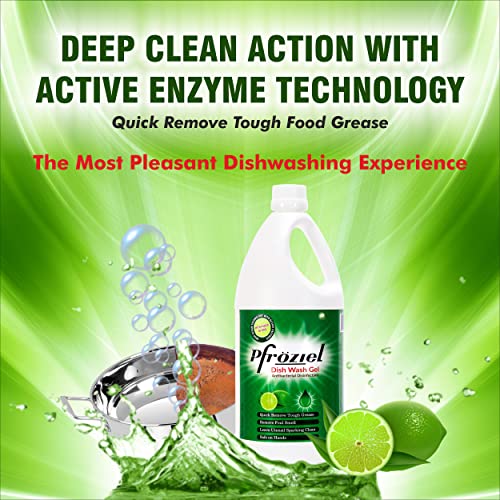 Pfroziel Dishwash Liquid Gel 1ltr (pack of 2) Remove grease, oil & odor. Leaves no Residue. - Image 2