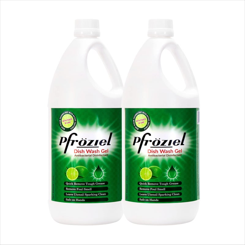 Pfroziel Dishwash Liquid Gel 1ltr (pack of 2) Remove grease, oil & odor. Leaves no Residue. - Image 5