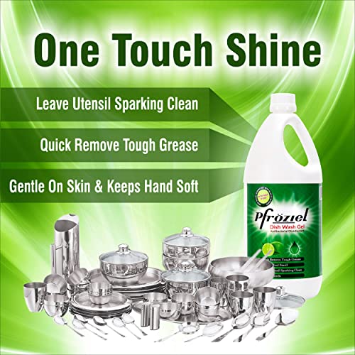 Pfroziel Dishwash Liquid Gel 1ltr (pack of 2) Remove grease, oil & odor. Leaves no Residue. - Image 3