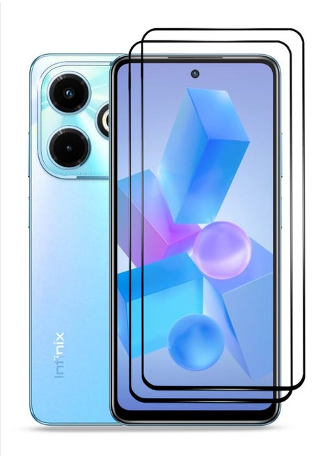 Generic-2 Pieces Infinix Hot 40i Screen Protector - Edge to Edge Tempered Glass Screen Protector, High Transparency, Delicate Touch, Anti-Explosion, Smooth Arc Edges, Easy Installation