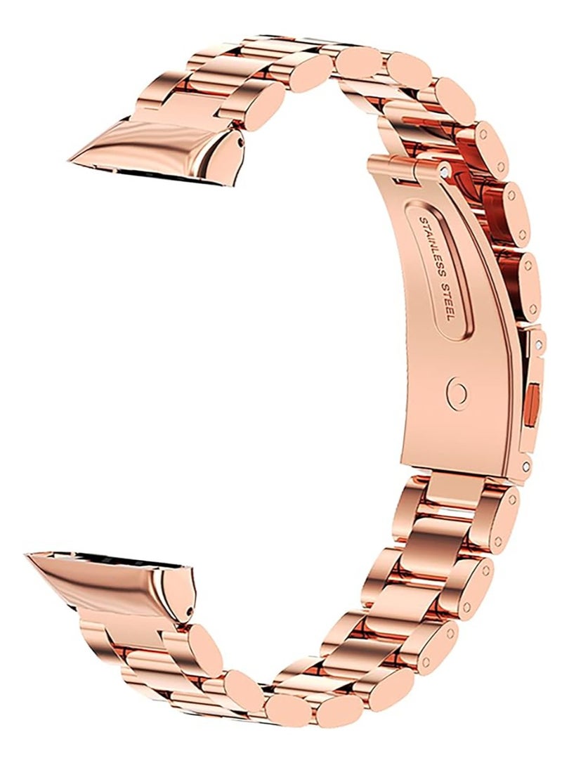 Generic For Huawei Band 6 & Honor Band 6 - Stainless Steel Bracelet Watch Band Strap - Rose Gold  - Image 1