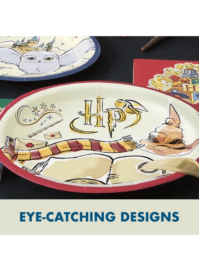 Unique Harry Potter Birthday Decorations Kit ; Harry Potter Birthday Party Supplies ; With Harry Potter Table Cover Banner Dinner Plates Napkins Candles Button ; Serves 16 - Image 3