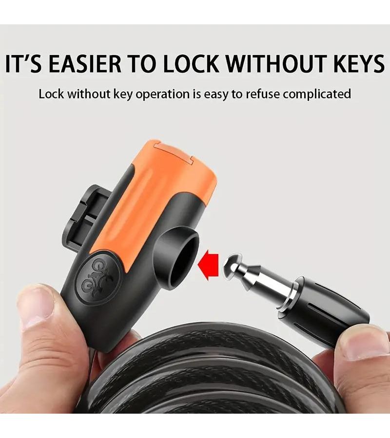 Anti Theft Combination Helmet Chain Lock Disc Wire for Mountain Bikes Electric Vehicles Variant - Image 3