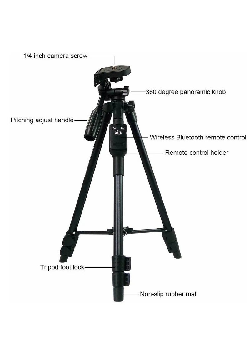 Yunteng - Yunteng VCT-5208 Professional Camera Tripod with Fluid Pan Head and Quick Release Plate, Lightweight Aluminum Alloy, Adjustable Height, Foldable Design - Image 1