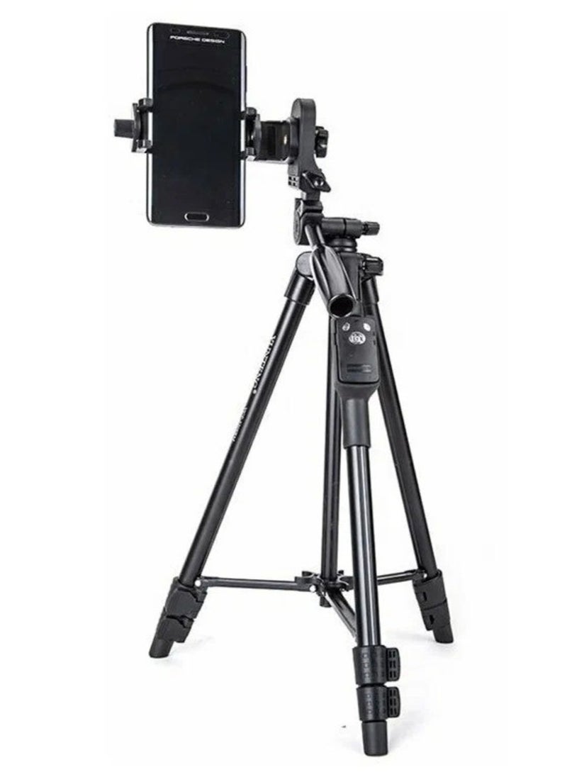 Yunteng - Yunteng VCT-5208 Professional Camera Tripod with Fluid Pan Head and Quick Release Plate, Lightweight Aluminum Alloy, Adjustable Height, Foldable Design - Image 1
