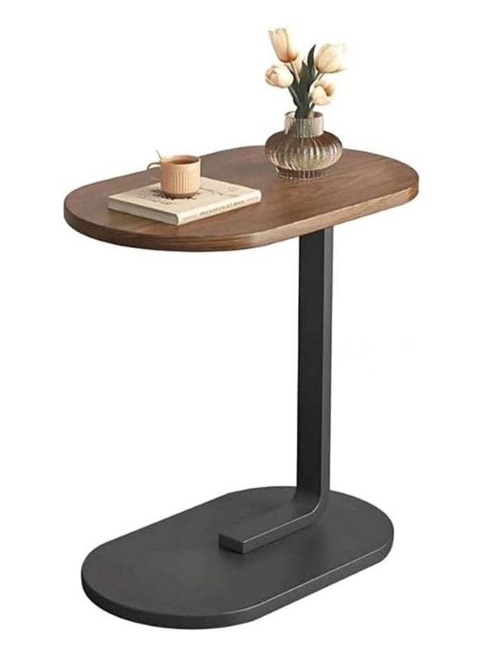 Crown Home C Shaped Classic End Table, Small Wooden Sofa Side Table with Stable Metal Frame for Home, Office, Balcony and Small Spaces, Outdoor  Indoor Tea Table, Modern Simple Nightstand  - Image 2