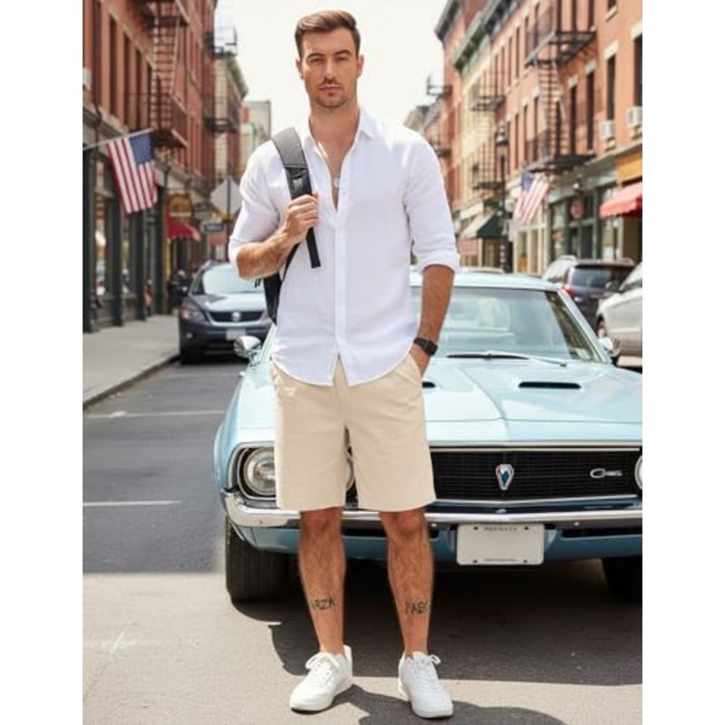 mens Men Casual Shorts Chino - Image 3
