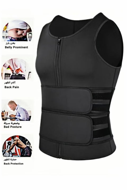 Men's Weight Loss Shaping Vest Sauna Suit Neoprene Waist Trainer Exercise Belt