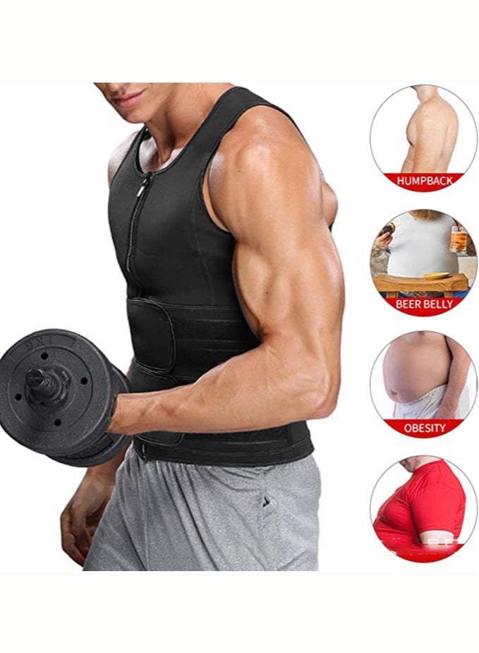 Men's Weight Loss Shaping Vest Sauna Suit Neoprene Waist Trainer Exercise Belt