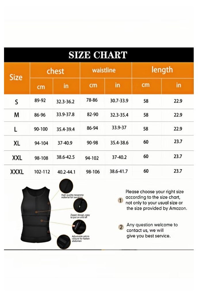 Men's Weight Loss Shaping Vest Sauna Suit Neoprene Waist Trainer Exercise Belt