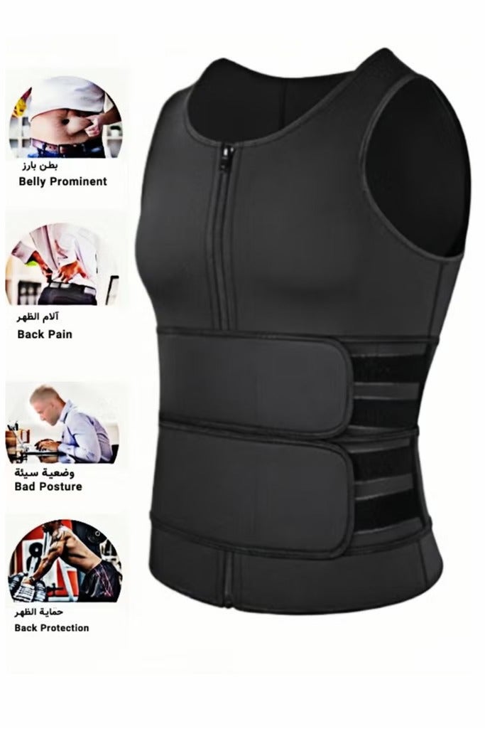 fdsport Men's Weight Loss Shaping Vest Sauna Suit Neoprene Waist Trainer Exercise Belt - Image 2