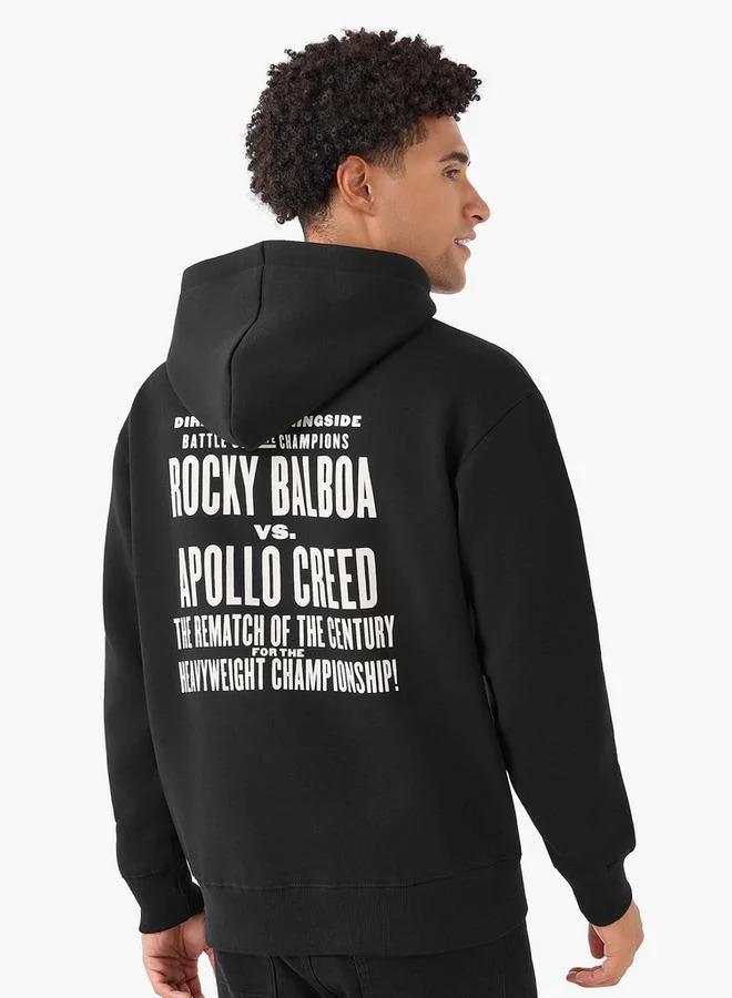 SP Characters Men Oversized Rocky Balboa Print Hoodie