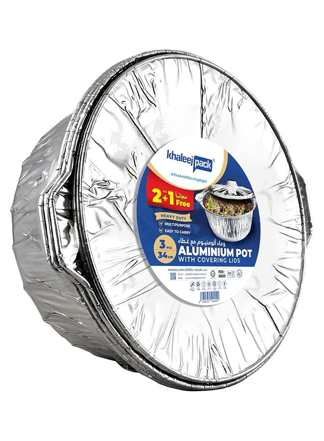 Khaleej Pack Aluminum pot 34cm-3Pcs