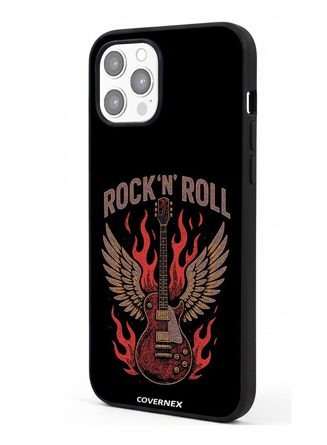 Covernex Apple iPhone 12 Pro Max Protective Case Cover Printed Featuring Rock N Roll Guitar Legend - Image 1