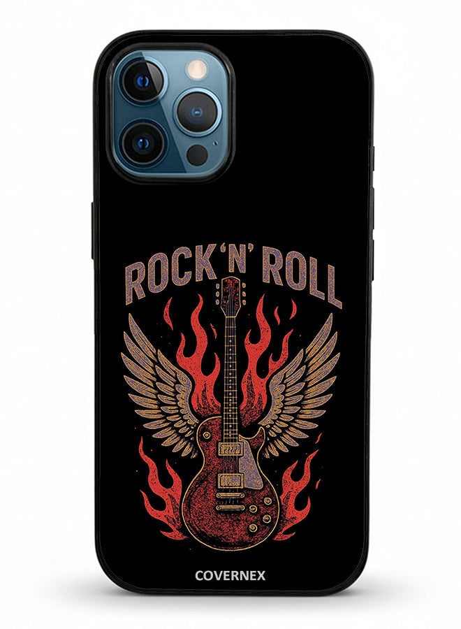 Covernex Apple iPhone 12 Pro Max Protective Case Cover Printed Featuring Rock N Roll Guitar Legend - Image 2