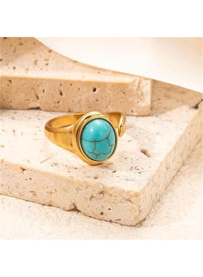 Bohemian Turquoise Ring for Women, 925 Silver Vintage Cowgirl Jewelry, Western Statement Turquoise Jewelry for Women - Image 5