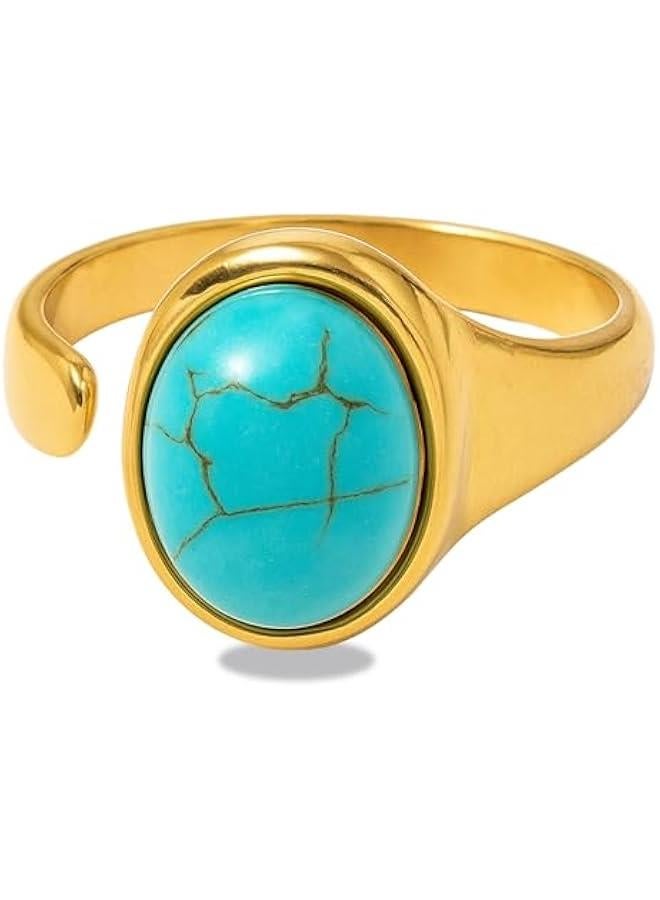 Bohemian Turquoise Ring for Women, 925 Silver Vintage Cowgirl Jewelry, Western Statement Turquoise Jewelry for Women - Image 1