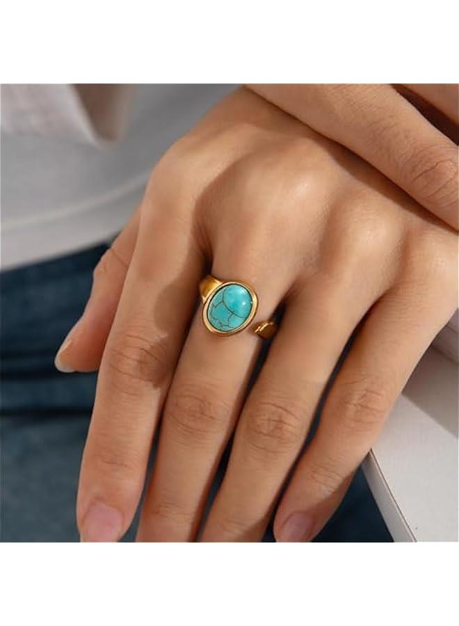 Bohemian Turquoise Ring for Women, 925 Silver Vintage Cowgirl Jewelry, Western Statement Turquoise Jewelry for Women - Image 3