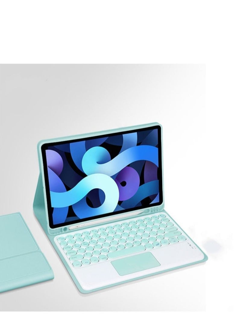 NIBEMINENT Round Keycap Wireless Bluetooth Touch Keyboard Case for Apple iPad 2021 11 Pro  - Image 1